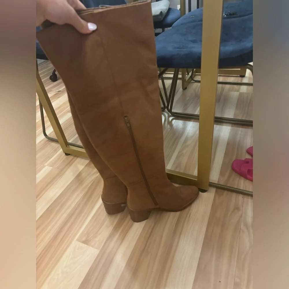 Seychelles Gifted Cognac Suede Leather Over-The-Knee Boots Size 7.5 New
